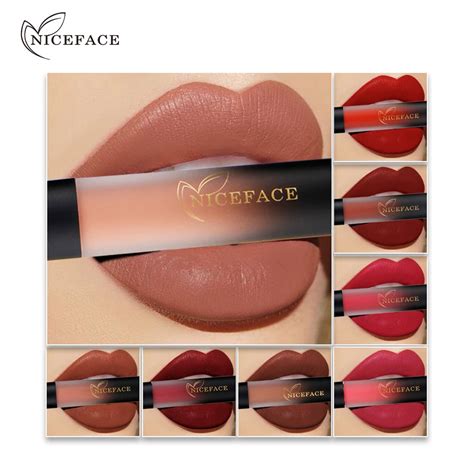 Niceface New Brand Liquid Matte Lipstick Waterproof Sexy Red Lip Color Lipgloss Moisturizer