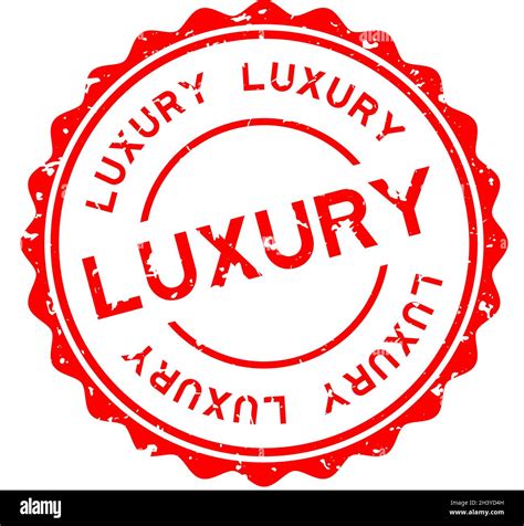 Grunge Red Luxury Word Round Rubber Seal Stamp On White Background