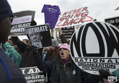 Pro Choice Activists Argue During The March For Life Outside The Us Supreme Court In