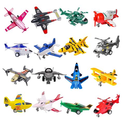 Buy Haptime Airplane Toy Pull Back Planes 16 Style Toy Airplanes