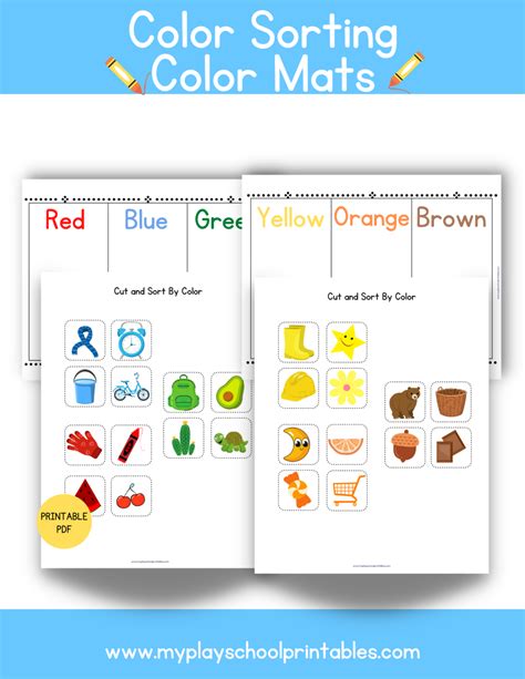 Color Sorting Mat Archives My Playschool Printables