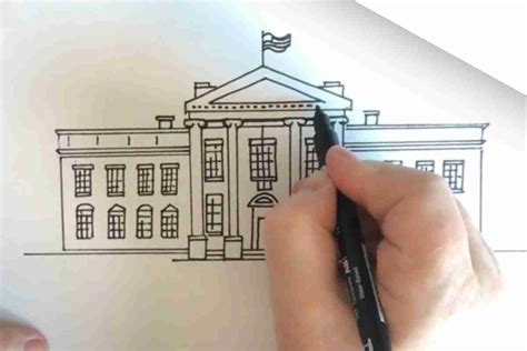 How To Draw The White House Easy Improve Drawing