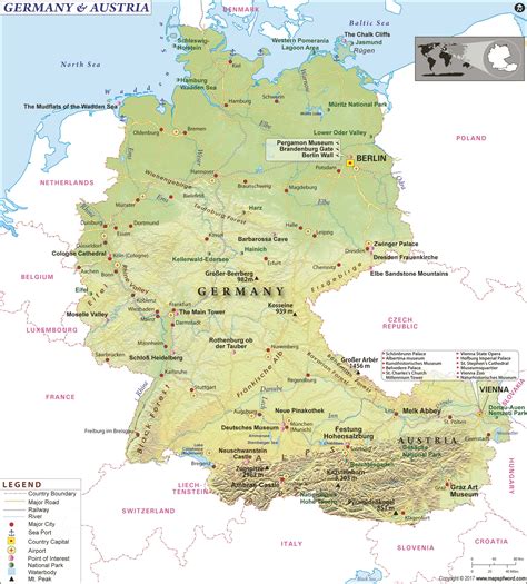 Austriagermany Wall Map By Maps Of World Mapsales