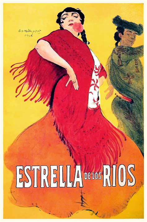 1906 Estrella De Los Rios Spanish Flamenco Dancer Poster By Retro