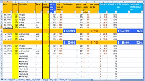 Programa En Excel Para Control De Ventas Actualizado Noviembre
