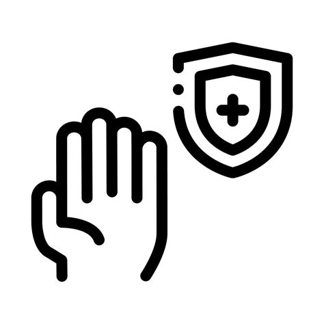 Hand Shield With Cross Icon Outline Illustration 17430425 Vector Art At