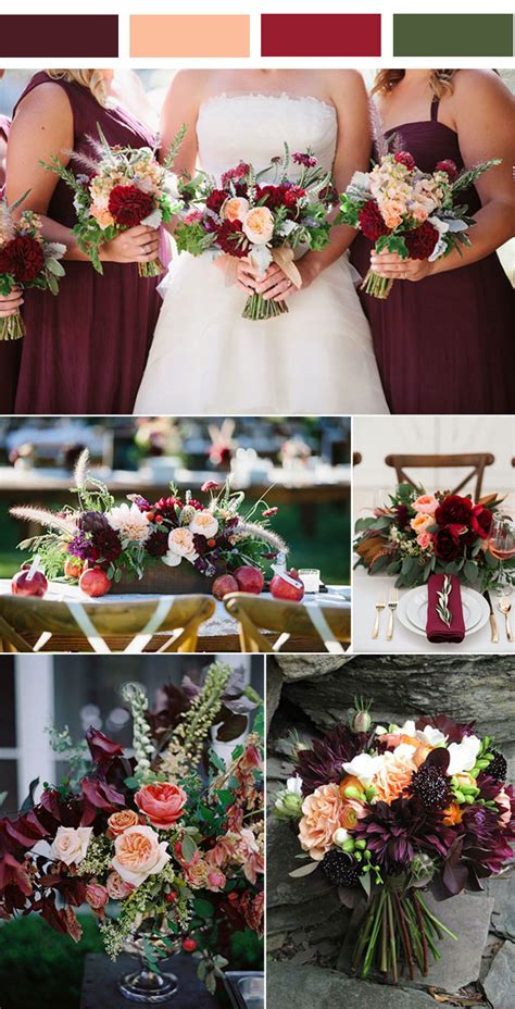 Burgundy and peach wedding flowers at the round barn. 35 Inspiring Burgundy and Peach Wedding Ideas for 2017 ...
