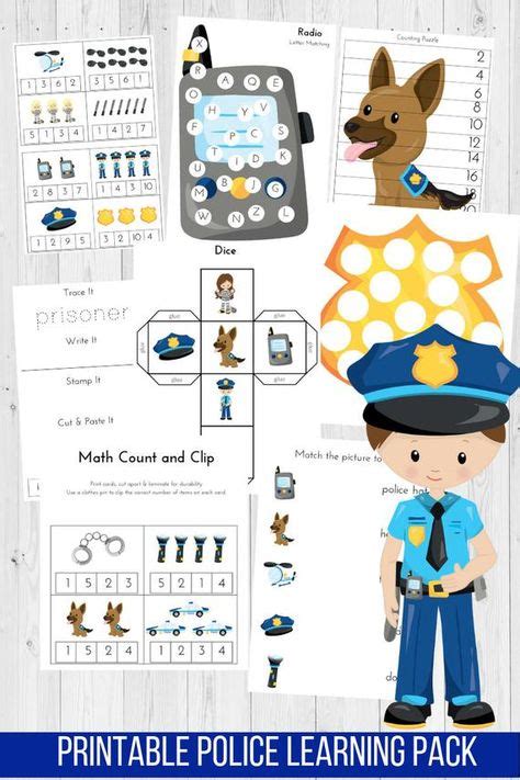 Police Officer Learning Pack Police Activities Preschool Letters Do