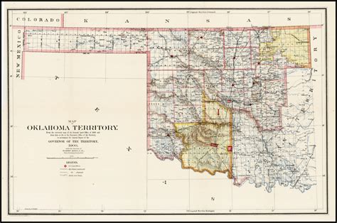 Map Of Oklahoma Territory From The Coorrected Map Of The General Land