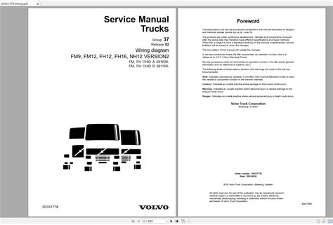 Volvo Fm12 Trucks Service Manual Buses And Wiring Diagrams Auto Repair