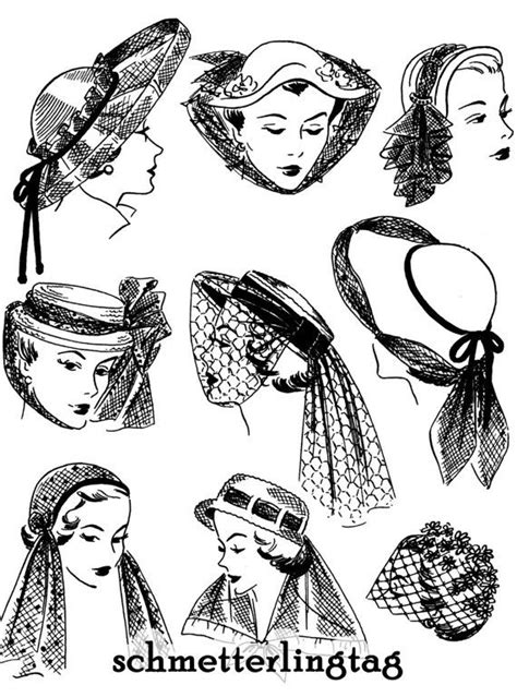 Women's 1940s hat styles like the turban, beret, calot, cartwheel, bonnet, sailor as well as head men's hats. 1952 Millinery Book Hat Making Make Hats Restyle Lowrie ...