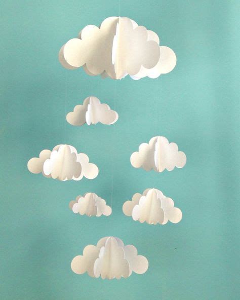 3d Cloud Decoration Tutorial Paper Mobile Paper Clouds Cloud Decoration