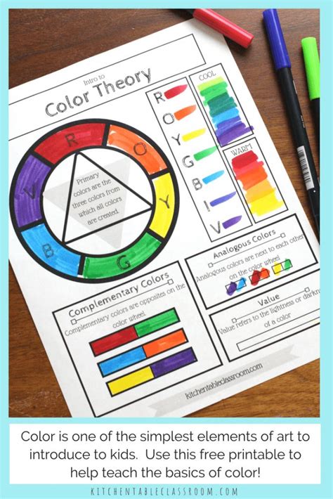 Simply cut the foam board into a circle. Printable Color Wheel - an Intro to Color Theory for Kids ...