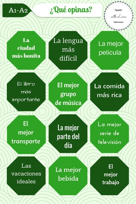 ¿qué Opinas Fichas Para Practicar Actividades Para Clase De Español Aprender Español