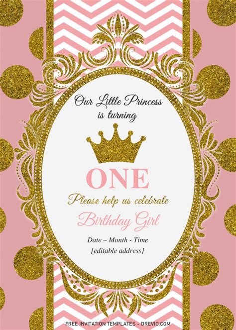 Royal Princess Invitation Templates Editable Docx Download