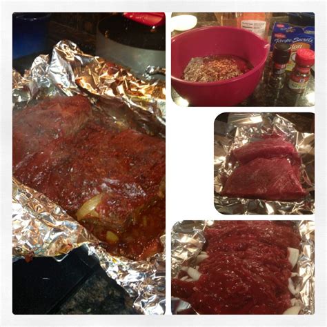 Pour ¼ cup water into pot. Beef Brisket -- 32oz ketchup, 2 packets Lipton Onion Soup ...