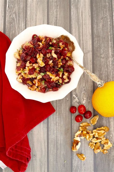 Place cranberries, 3 tablespoons water, orange rind and sugar substitute in a small saucepan. Cranberry Walnut Relish (Vegan) | Sharon Palmer