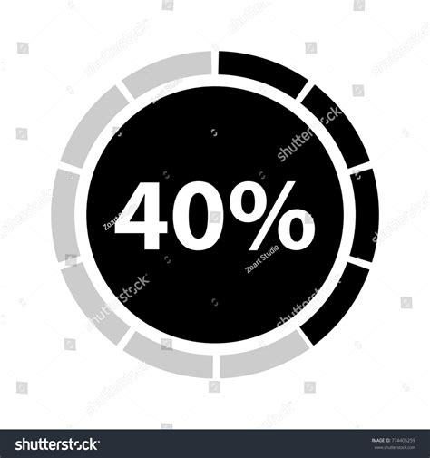 Forty Percentage Circle Icon 40 Percent Stock Vector Royalty Free