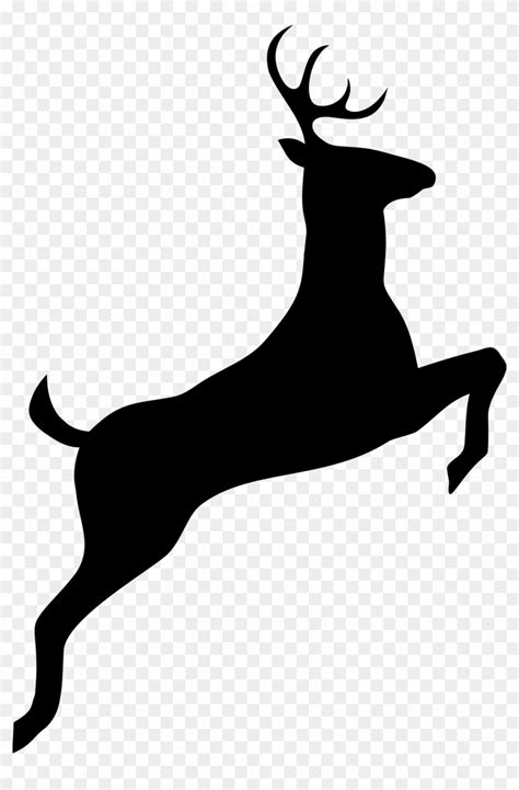 Buck Silhouette Png Deer Black And White Clipart