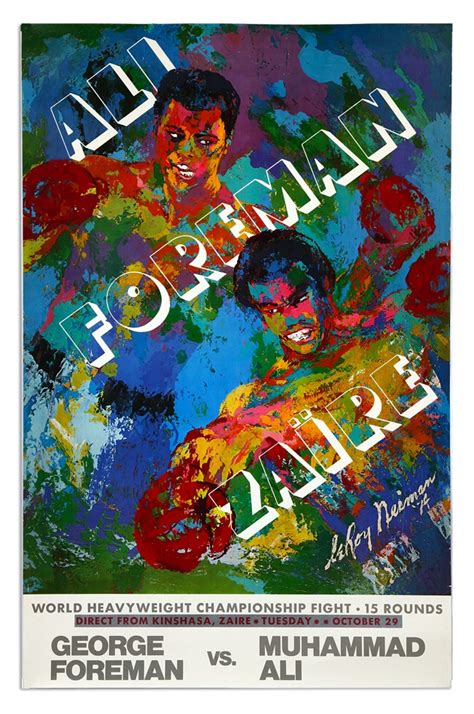 1974 muhammad ali vs george foreman zaire poster by leroy neiman