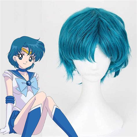 Ami Mizuno Of Sailor Mercury Blue Wig For Mens And Womens Childrens