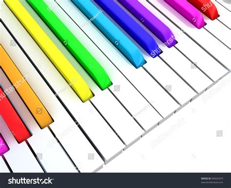 Rainbow Piano Keys Stock Photo 94502974 Shutterstock