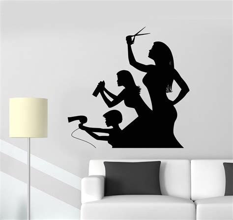 Wall Decal Funny Hairdressers Beauty Salon Hair Stylist Vinyl Stickers
