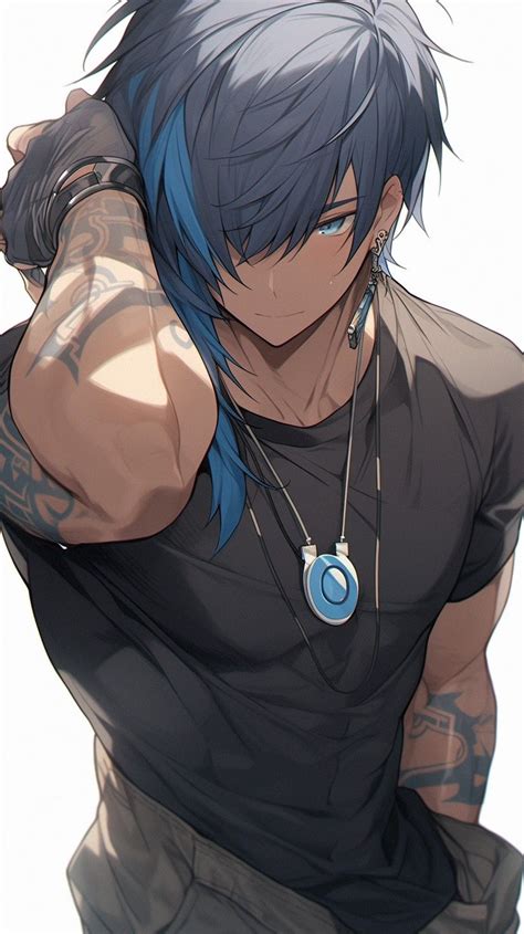 Blue Hair Anime Boy Dark Anime Guys Cool Anime Guys Handsome Anime