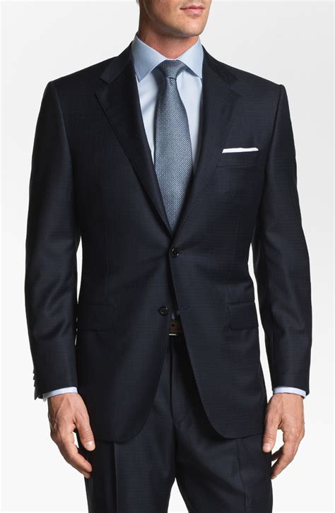 Hickey Freeman Addison Check Suit In Blue For Men Blue Tan Check Lyst