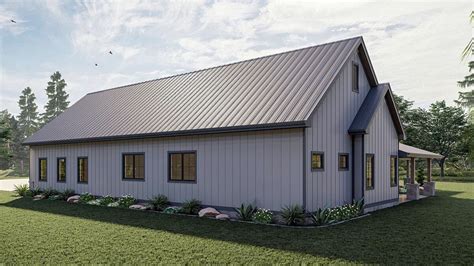 Plan 623116dj 1 Story Barndominium Style House Plan With Safe Room In