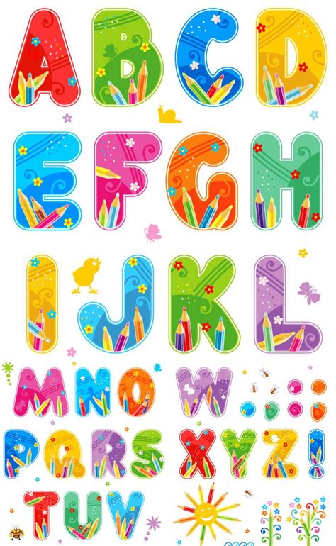 Using free printable letter stencils enables you to teach kids to read the alphabet. Free Printable Funny Alphabet Letters | summer alphabet vector set of english vector summer ...
