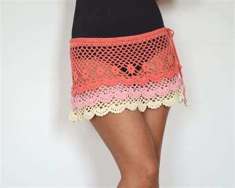 Beach Lace Skirt Summer Skirts Crochet Cotton Skirt Hippie Etsy In