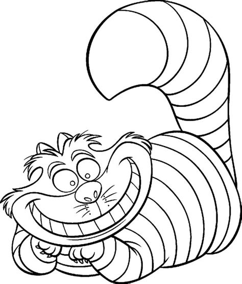 Alice In Wonderland Character Cheshire Cat Coloring Page Download