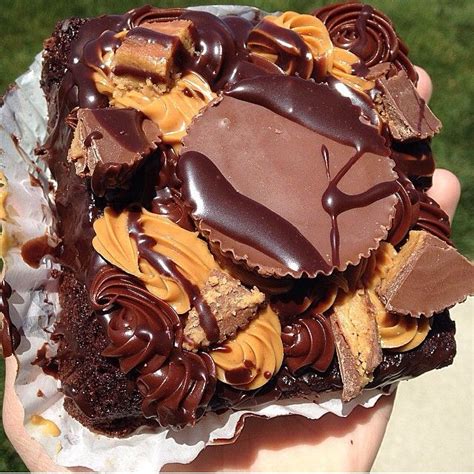 A 1 Lb Gooey Brownie Covered In Peanut Butter And Chocolate Icing With
