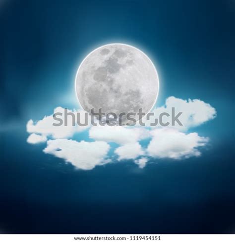 Realistic Full Moon Detailed Vector Illustration Stock Vector Royalty