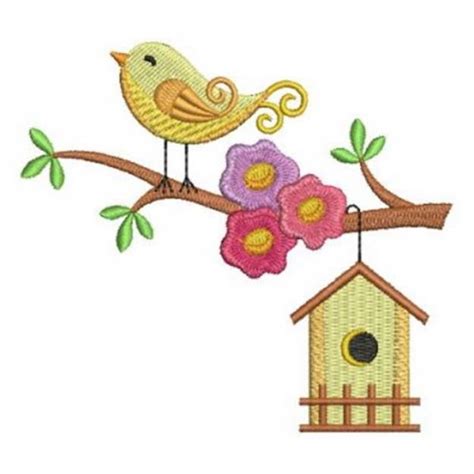 Bird And Birdhouse Machine Embroidery Design Embroidery Library At