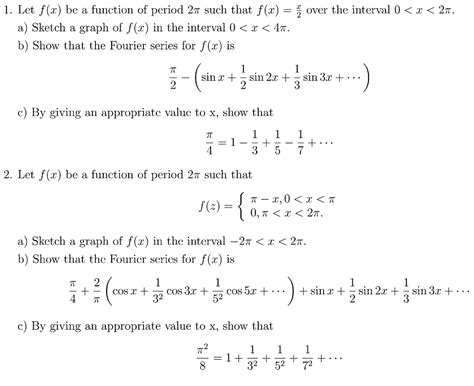 solved i let f x be a function of period 2π such that f x