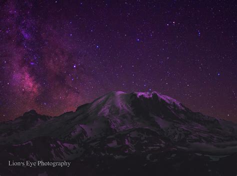 Mountain Galaxy Mt Fremont Fire Lookout View Of Mt Rainier Composite