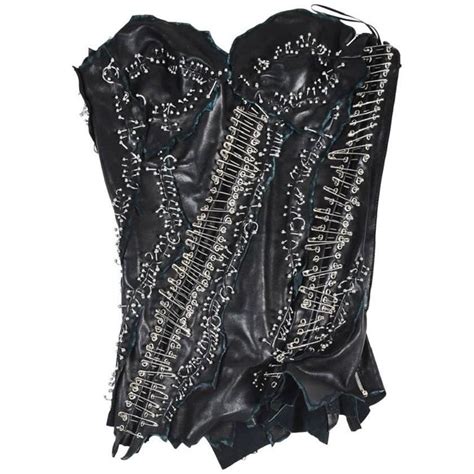 Balmain Nwt Ss11 Runway Black Shw Leather Safety Pin Sleeveless Corset Top Sz 36 For Sale At 1stdibs