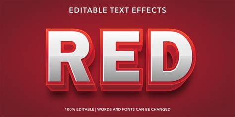 Premium Vector Red Text 3d Style Editable Text Effect