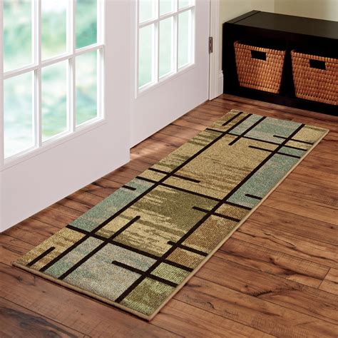 Better Homes And Gardens Spice Grid Indoor Runner Blue 22 X 60