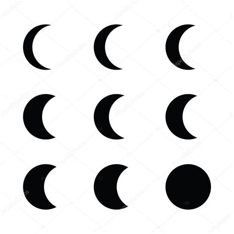 Moon Phases Silhouette Svg