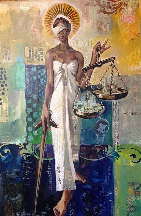 Just Us Is Blind Lady Justice African American Art Women African American Art