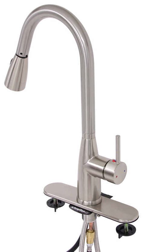 I had to replace the faucet anyway due to the seals getting hot from the furnace so i decided to spend a few. Side Lever RV Kitchen Faucet with Pull Down Spout ...