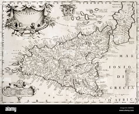 Sicily Old Map High Resolution Stock Photography And Images Alamy