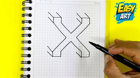 Dibujo 3d Fácil Como Dibujar En 3d La Letra X Dibujos En Hoja