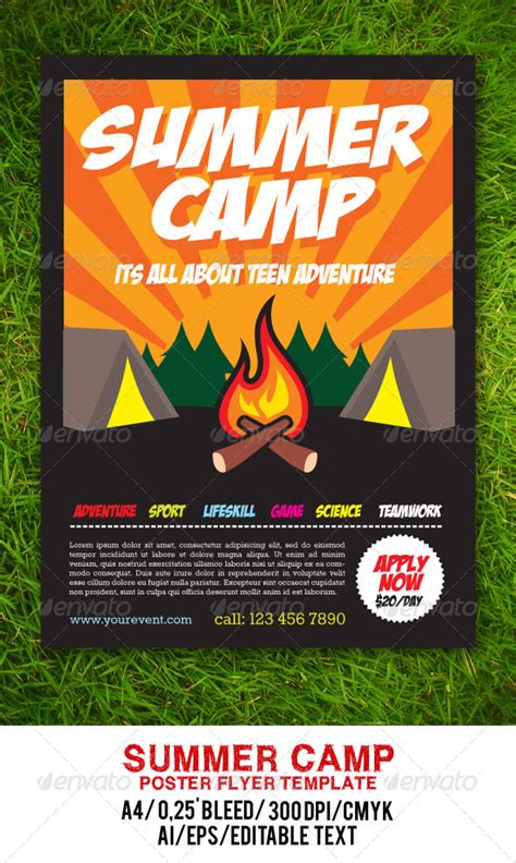 summer camp flyer  gulali graphicriver