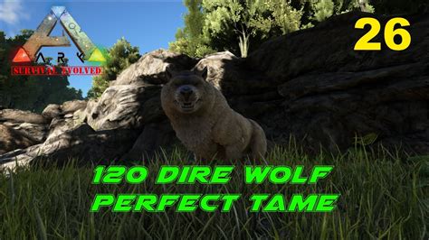 Ark Survival Evolved S01e26 120 Dire Wolf Perfect Tame Youtube