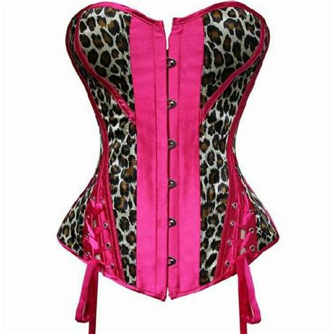 Pink Leopard Print Overbust Corset Overbust Corset Pink Leopard Print Fashion