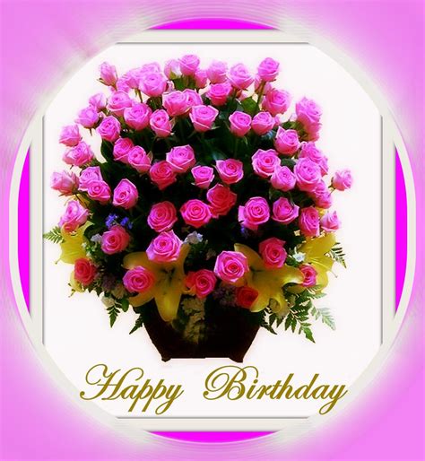 Happy Birthday Flowers Pink Rose The Art Mad Wallpapers